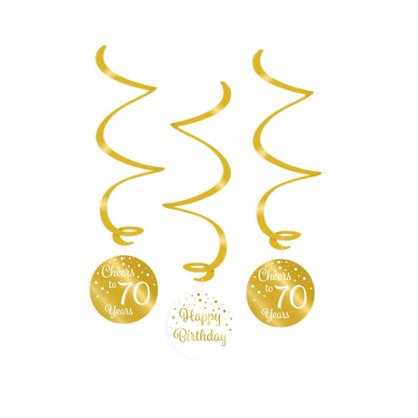 Paperdreams swirl decorations goud wit - 70