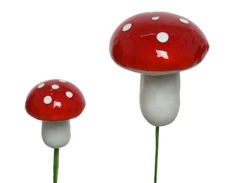 Decoris paddenstoel foam op steker groot 4x3cm of klein 2,5cm