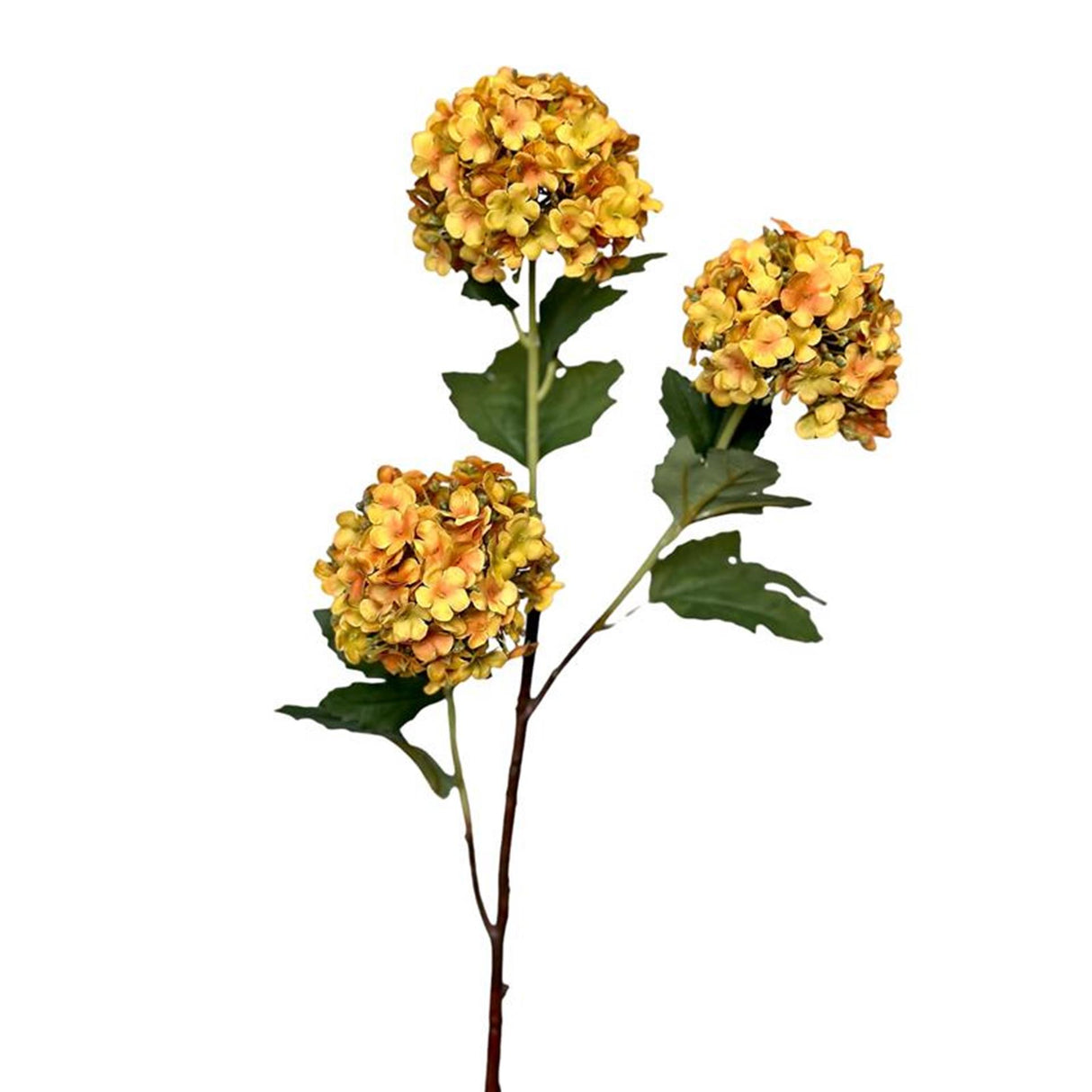 Roberts collection kunstbloem snowball tak 90cm okergeel yellow