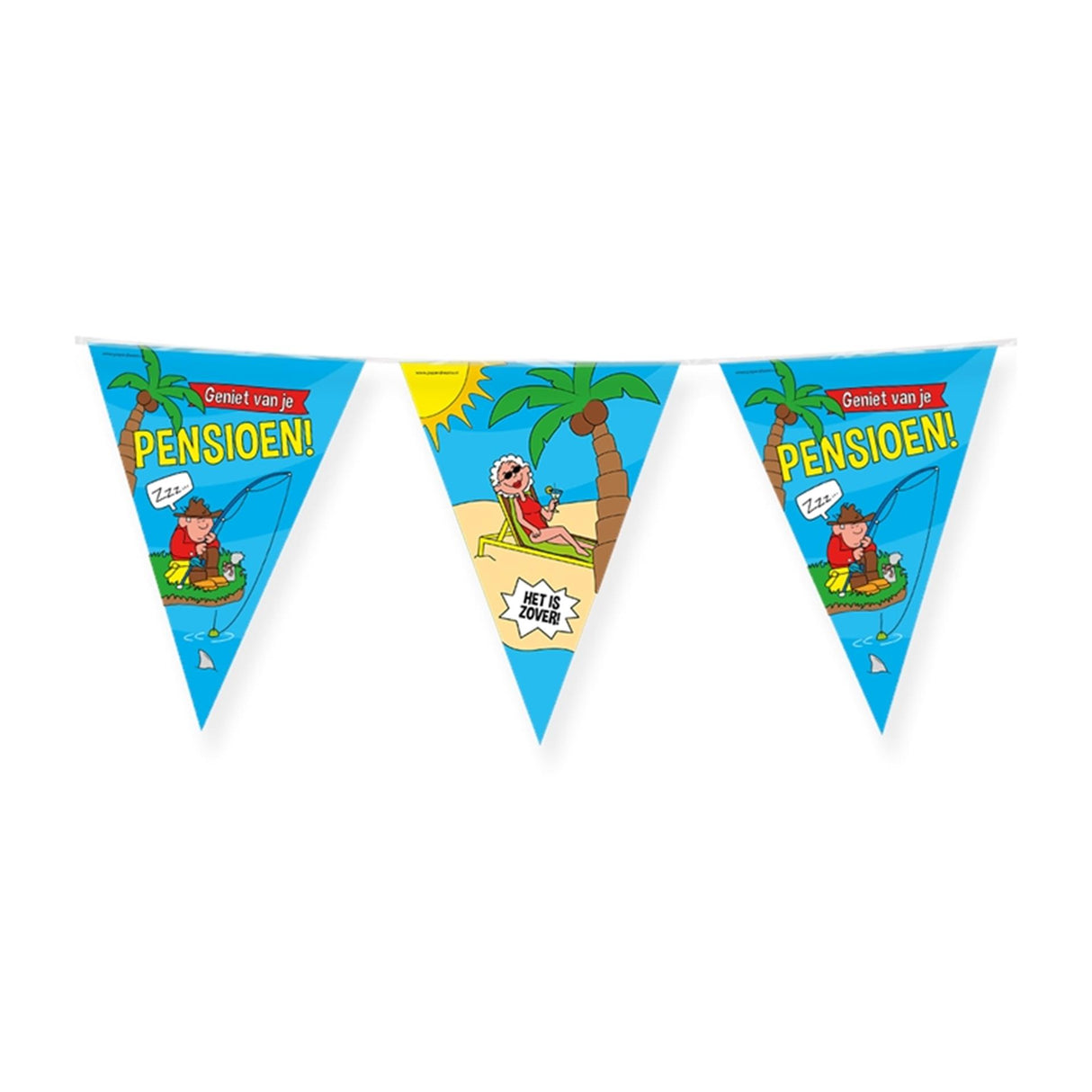 Paperdreams party vlag - pensioen cartoon