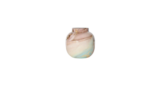 Metal vase marble d17 h17cm multicolour