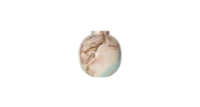 Metal vase marble d26 h27cm multicolour