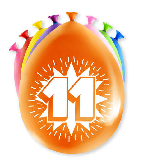 Paperdreams happy party ballon - 11 jaar 8 stuks