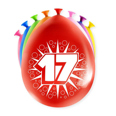 Paperdreams happy party ballon - 17 jaar8 stuks