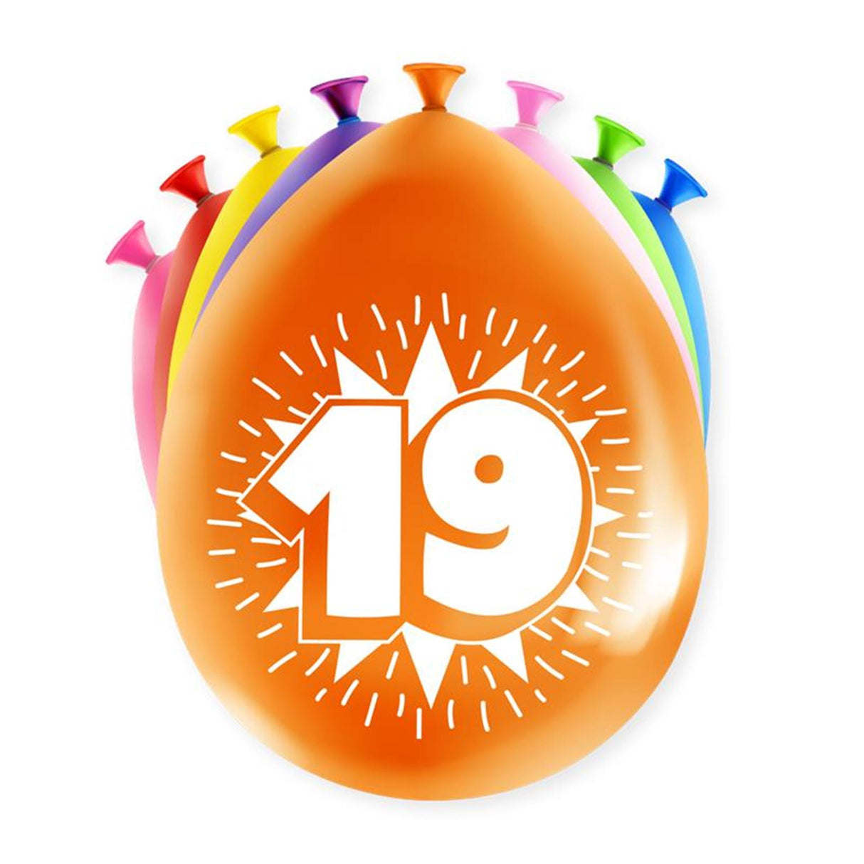 Paperdreams happy party ballon - 19 jaar 8 stuks