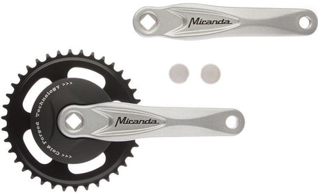 Miranda Crankkel Alfa 1 38T, Crank length 170mm.zilver, aluminum, Spieeless. disk