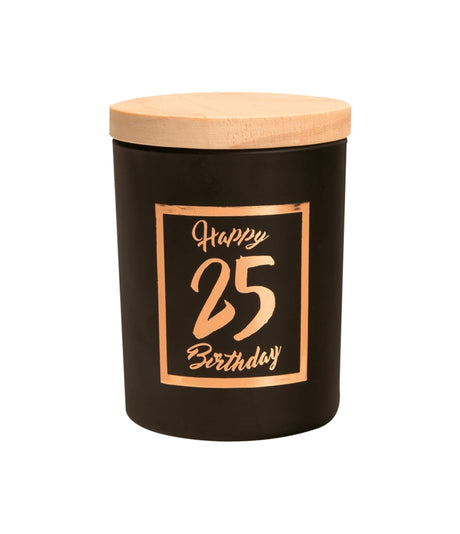 Paperdreams geurkaars klein roze zwart - 25 jaar
