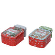 Decoris opbergblik kerst 15x9,6x5,3cm 2 assorti