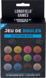Engelhart jeu de boules houten buts set – 24 stuks fluor naturel – ø30 mm – pétanque – longfield