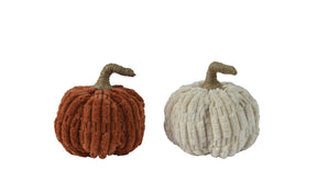 Pompoen polyester 2 assortie d13 h13cm