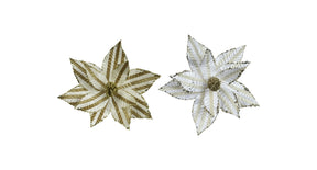 Poinsettia polyester fluweel 2col ass d27 h8cm