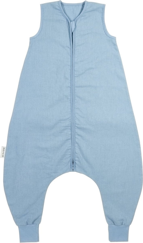 Meyco baby studio collection linnen slaapoverall jumper - jeans blue - 92cm - 0.5 tog