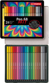 Stabilo pen 68 - viltstift - metalen doos met 20 stuks