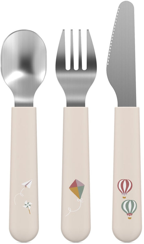 Mepal mio kinderbestek - 3-delig. vork. mes en lepel - roestvrij staal - kinderservies - sunshine rainbow