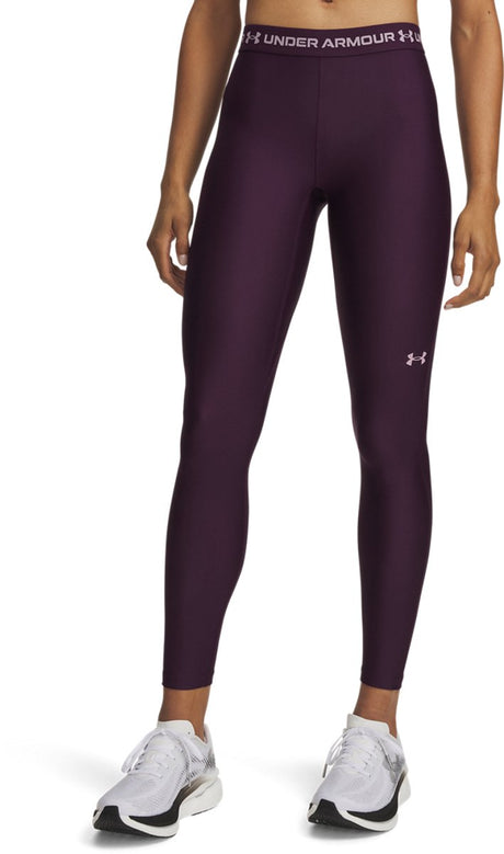 Under armour heatgear legging-ppl dames sportlegging - paars echo - mauve roze l