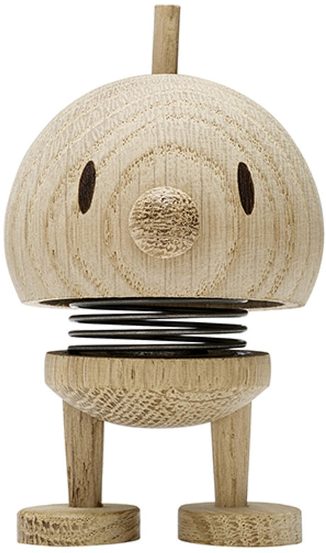 Hoptimist bumble beeldje - s - ruw eikenhout - houten beeldjes decoratie voor woonkamer, kamer en kantoor - cadeau idee voor mannen, vrouwen en kinderen