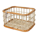 Basil Green Life - rotan fietsmand - large - voorop- natural bruin