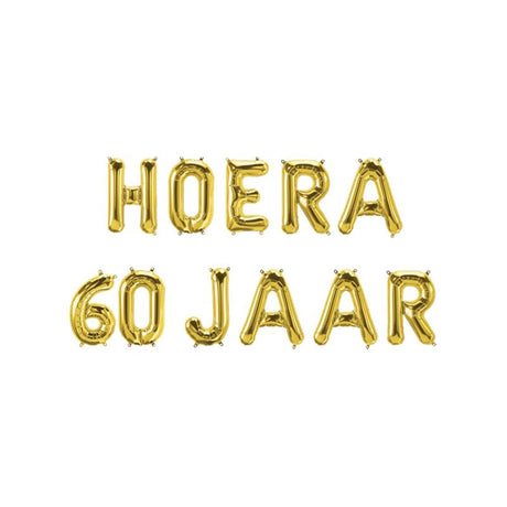 Paperdreams folie ballon letterslinger - hoera 60 jaar