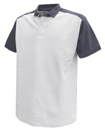 Dassy polo shirt cesar katoen wit grijs m