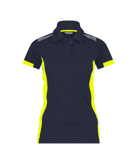 Dassy polo veracruz women nachtblauw fluogeel xl