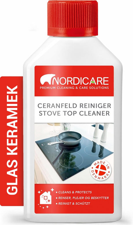 Nordicare keramische kookplaat reiniger (250ml) voor keramische kookplaat of inductiekookplaat - keramische kookplaat reiniger voor ingebrande glaskeramische - inductiekookplaat reinigingsmiddel spray