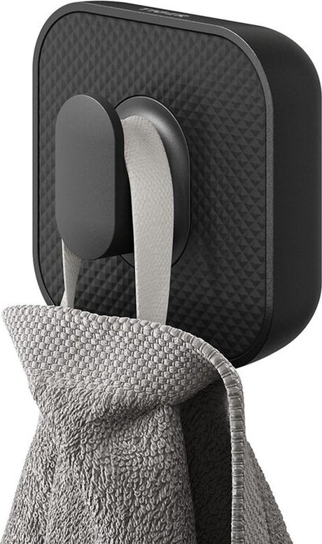 Tiger carv - handdoekhaak groot - zonder boren - boren of lijmen - zwart