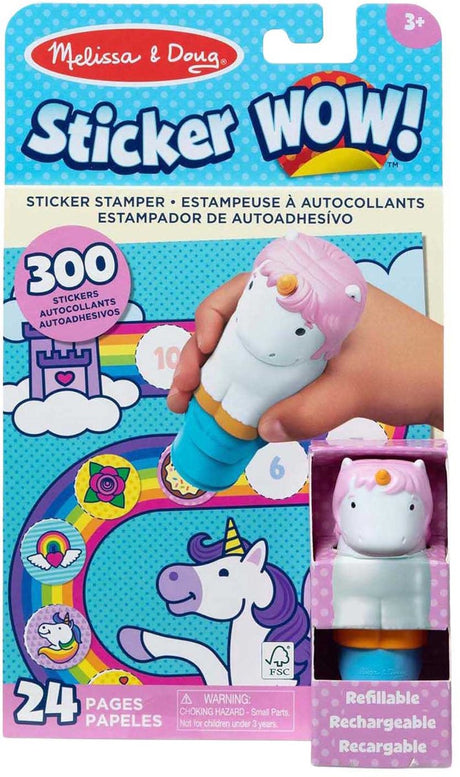 Melissa doug - sticker wow! activiteitenboek - met stickerstempel unicorn