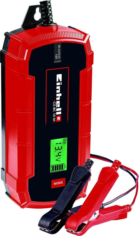 Einhell acculader ce-bc 10 m - laadvoltage: 12 v - max. laadstroom: 10 a - accu's van min. 3 tot max. 200 ah - druppellaadfunctie - geschikt voor gel, agm, onderhoudsvrije loodzuur accu's
