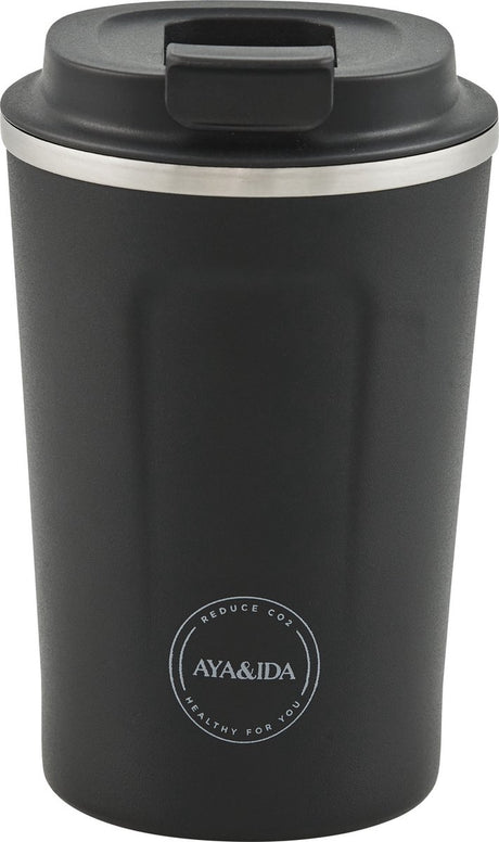 Aya ida aya ida - cup2go - thermosbeker - koffiebeker - coffee to go - reisbeker - meenemen - 380ml - matte black