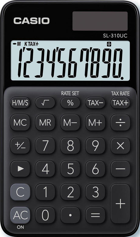 Casio sl-310uc-bk zakrekenmachine zwart aantal displayposities: 10 werkt op zonne-energie, werkt op batterijen (b x h x