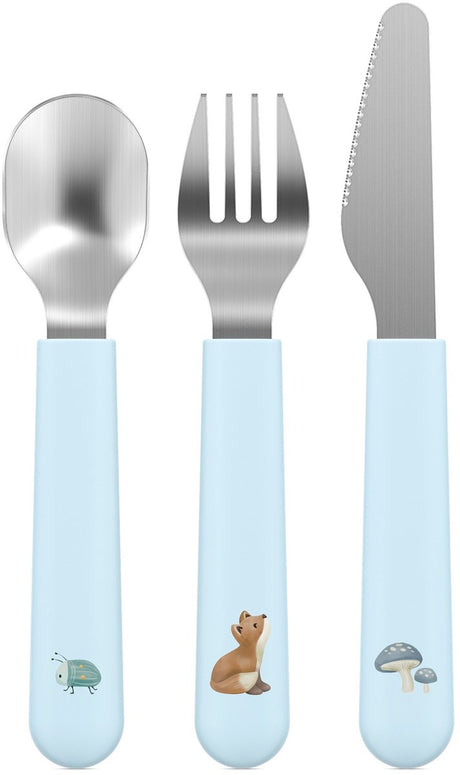 Mepal mio kinderbestek little dutch - 3-delig. vork. mes en lepel - roestvrij staal - kinderservies - forest friends