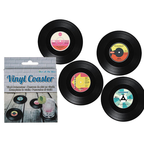 Ootb lp onderzetters vinyl ø11cm set van 4 stuks