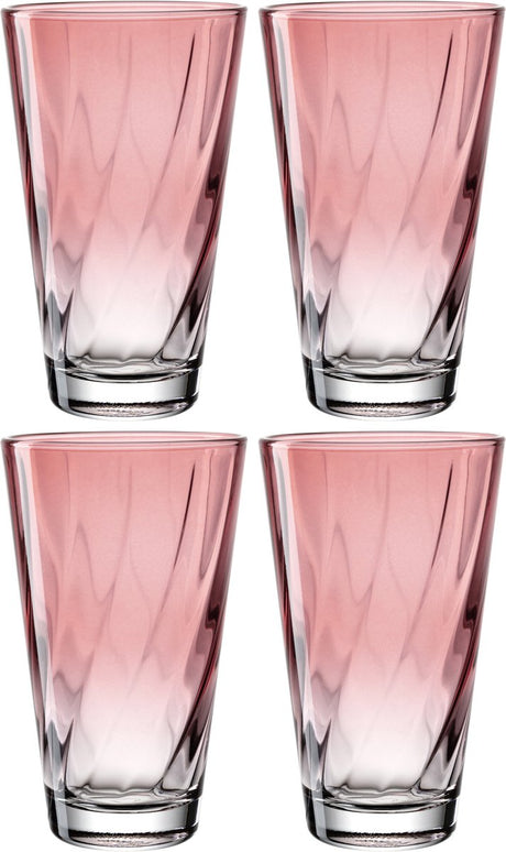 Leonardo twist drinkglas 300ml rose - set 4