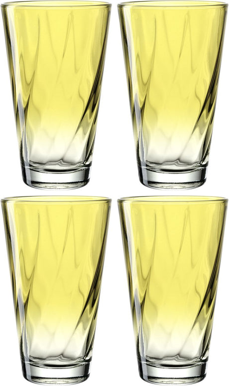 Leonardo twist drinkglas 300ml geel - set 4