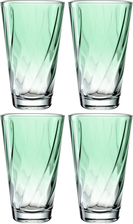 Leonardo twist drinkglas 300ml groen - set 4