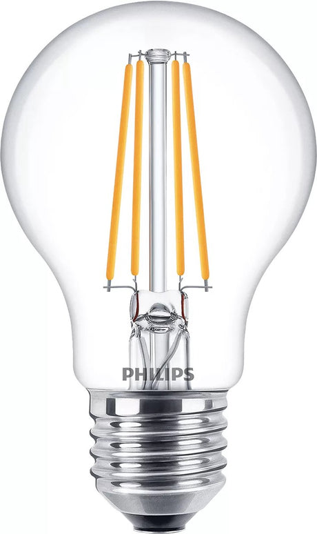 Philips led lamp transparant - 60 w - e27 - koelwit licht - 2 stuks