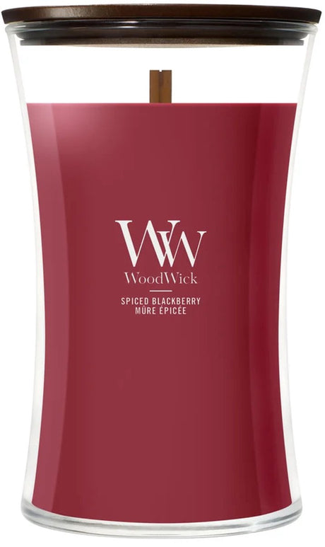 Woodwick hourglass large geurkaars - spiced blackberry - 130 branduren