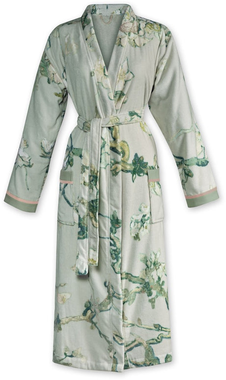Beddinghouse x van gogh museum blossom bathrobe badjas - groen - m
