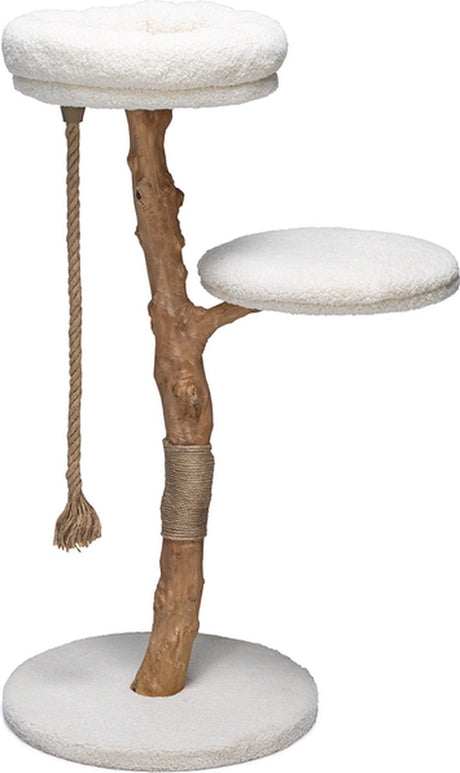 Designed by lotte krabpaal vilja - kattenkrabpaal - met touw - teddy stof - hout jute - 110x50 cm