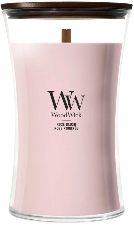 Woodwick hourglass - rose blush - large geurkaars - 130 branduren