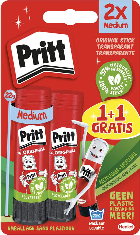 Pritt lijmstift stick original 2x 22gr promo 1+1
