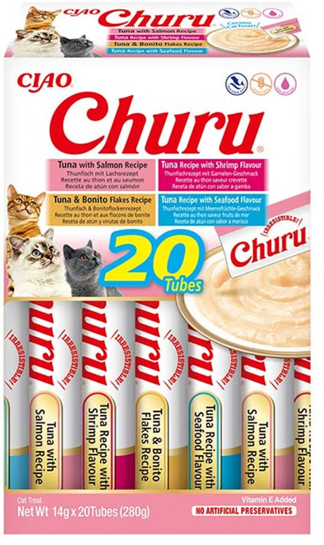 Inaba ciao churu creamy puree liquid kattensnack zeevruchten 20x14g
