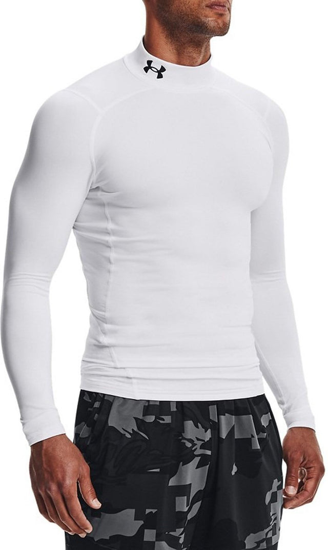 Under armour ua cg armour comp mock-wht heren sportshirt - wit - zwart m