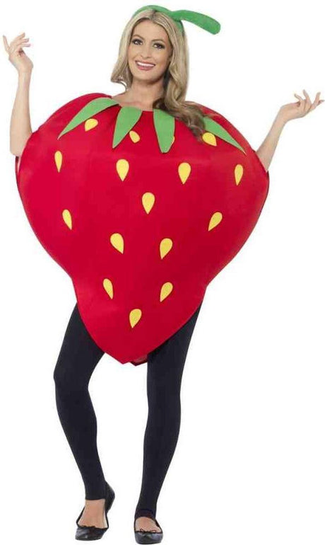 Smiffys aardbei kostuum - unisex pak voor feestjes en carnaval - one size