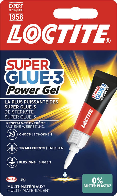 Loctite power gel 3 g | multifunctionele en druppelvrije lijm | superlijm - sterke hechting voor diverse materialen | geen druppels of vlekken | ideaal voor allerlei toepassingen - super glue