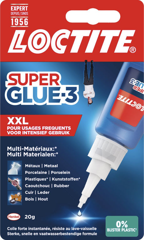 Loctite professional 20 g | maxi formaat grote fles | sterke superlijm voor alles | secondelijm - multifunctioneel en snelklevend | ideaal voor snelle reparaties en multitoepassingen - super glue