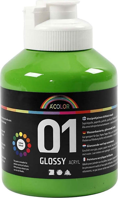 A-color glossy acrylverf, lichtgroen, 01 - glossy, 500 ml