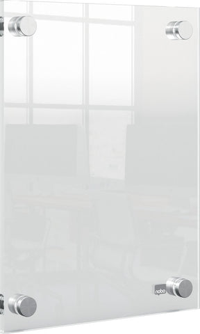 Nobo premium plus wandgemonteerde a5 poster frame voor documenten, posters - met hoekmontage - transparant acryl