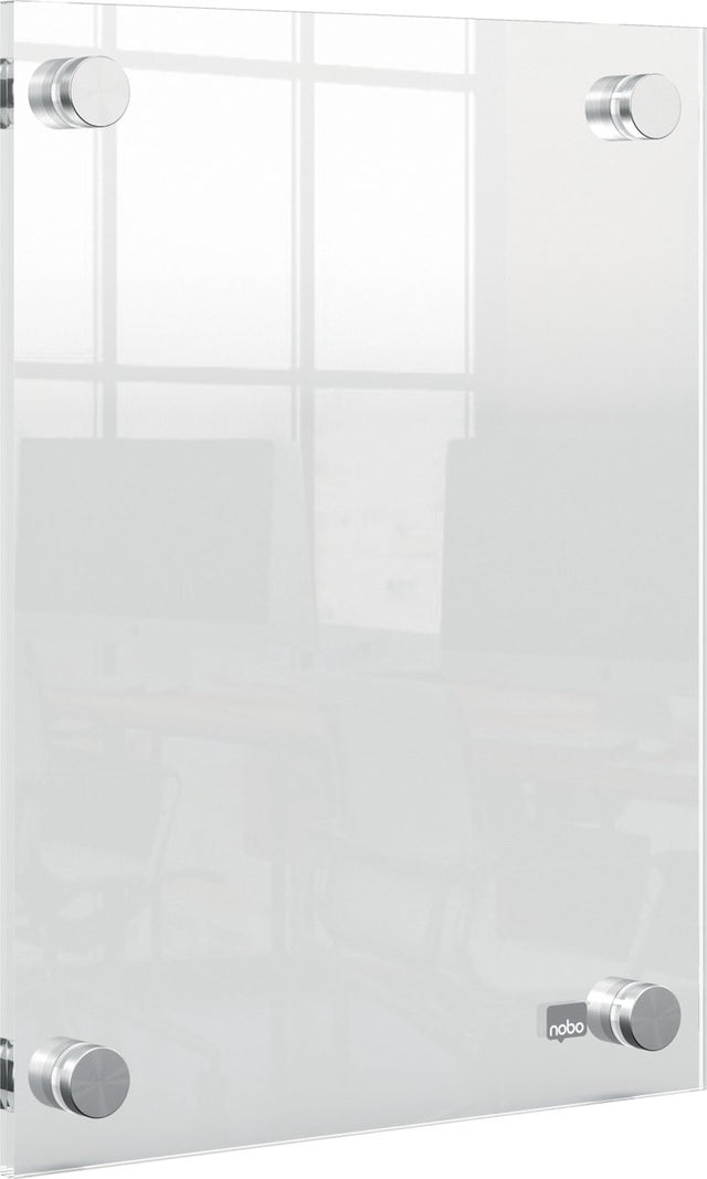 Nobo premium plus wandgemonteerde a5 poster frame voor documenten, posters - met hoekmontage - transparant acryl