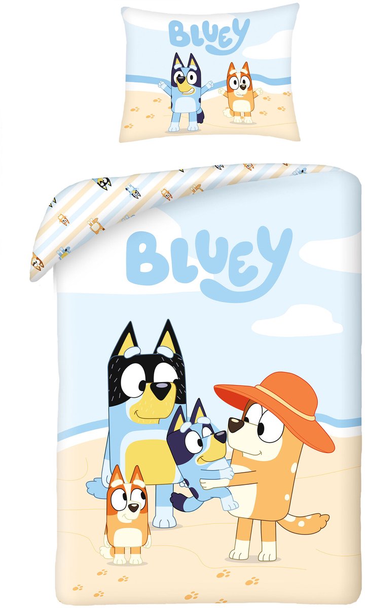 Bluey dekbedovertrek strand 140 x 200 cm - katoen